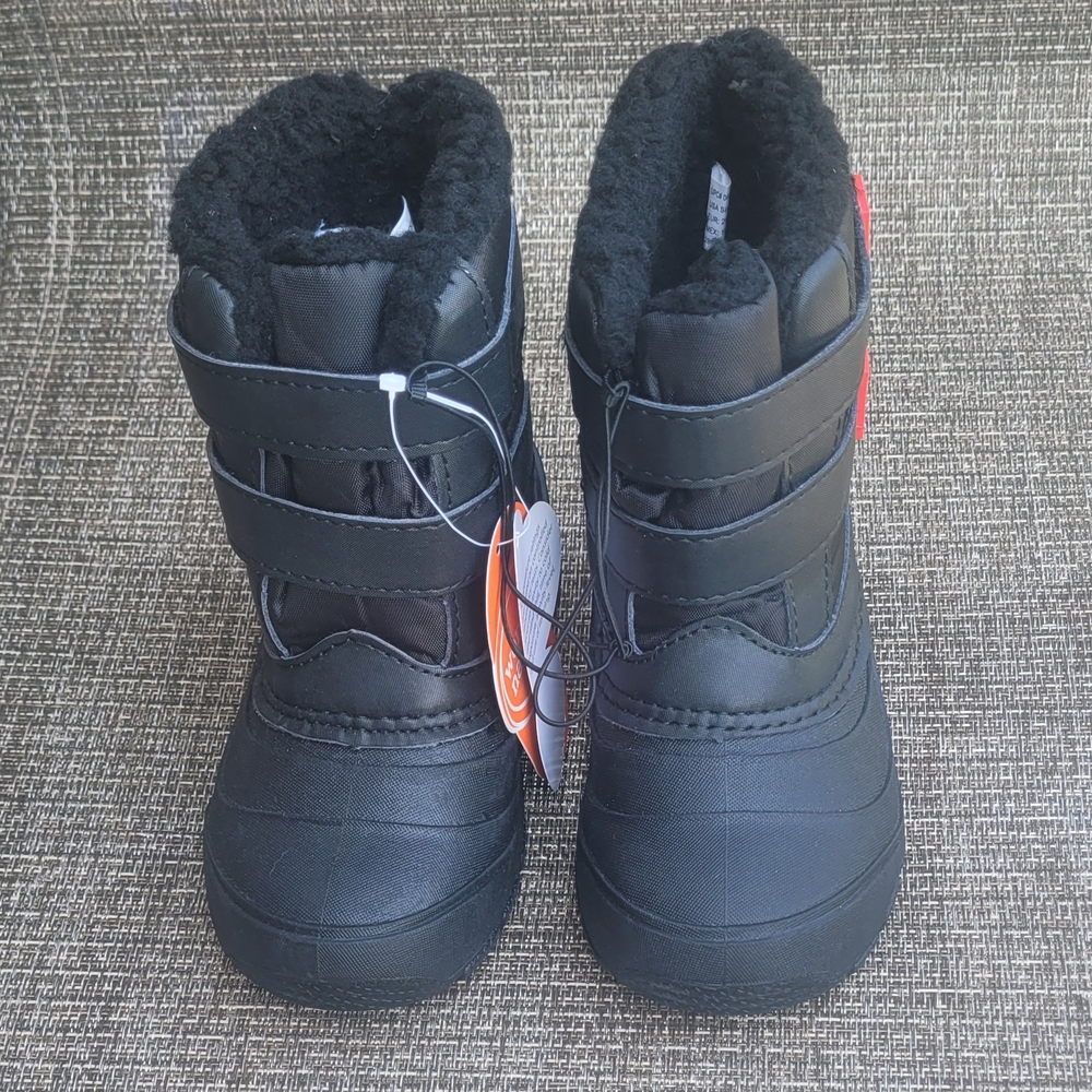 Wonder Nation Black Insulated Rain & Snow Boots